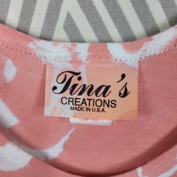 Vtg 90s Flamingo Beach Shirt Dress Small Medium Pink Maxi Long Tie Dye Choice Up - Picture 6 of 7